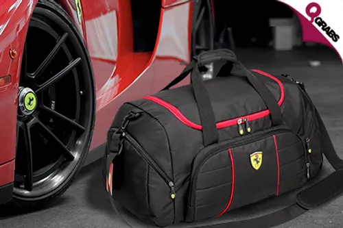 For QR199 Carry Everything in Sleek Style with a Ferrari Tote Bag in Black OR Red! (QR502 Value)